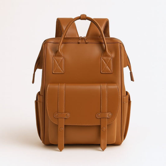 The Deluxe Vegan Leather Baby Changing Bag - Backpack