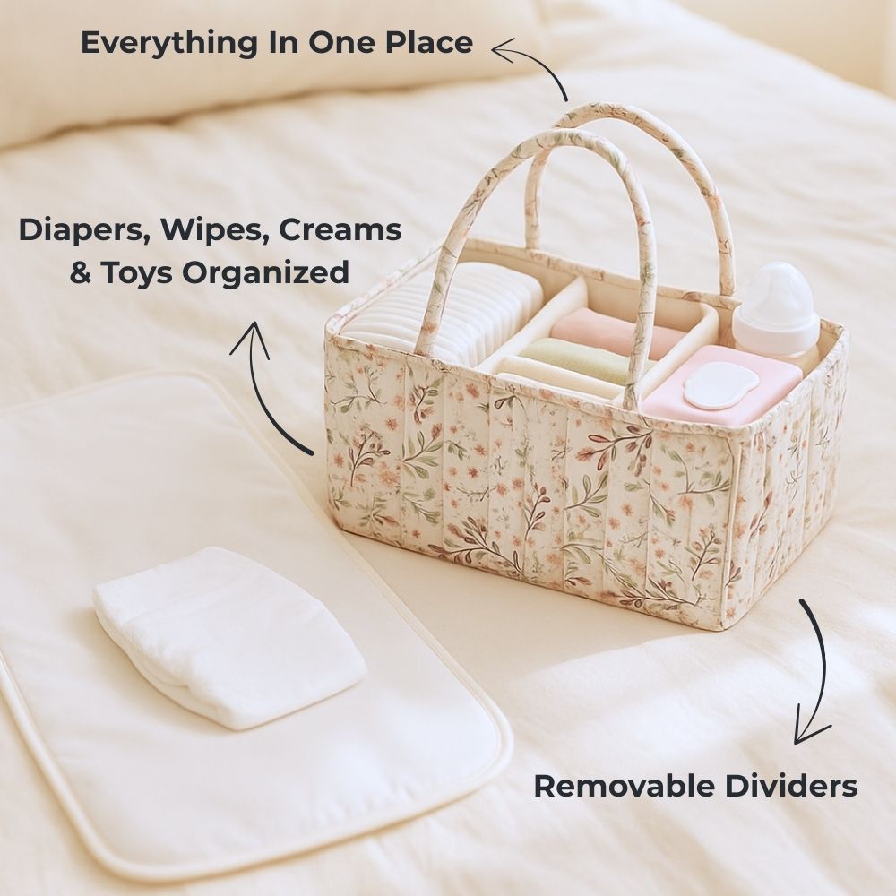 The Blossom Baby Nappy Organiser Basket