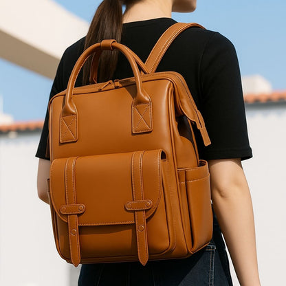 The Deluxe Vegan Leather Baby Changing Bag - Backpack