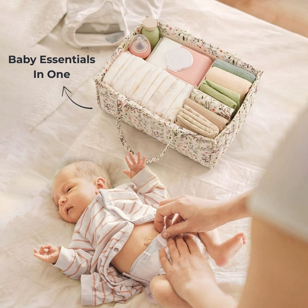 The Blossom Baby Nappy Organiser Basket