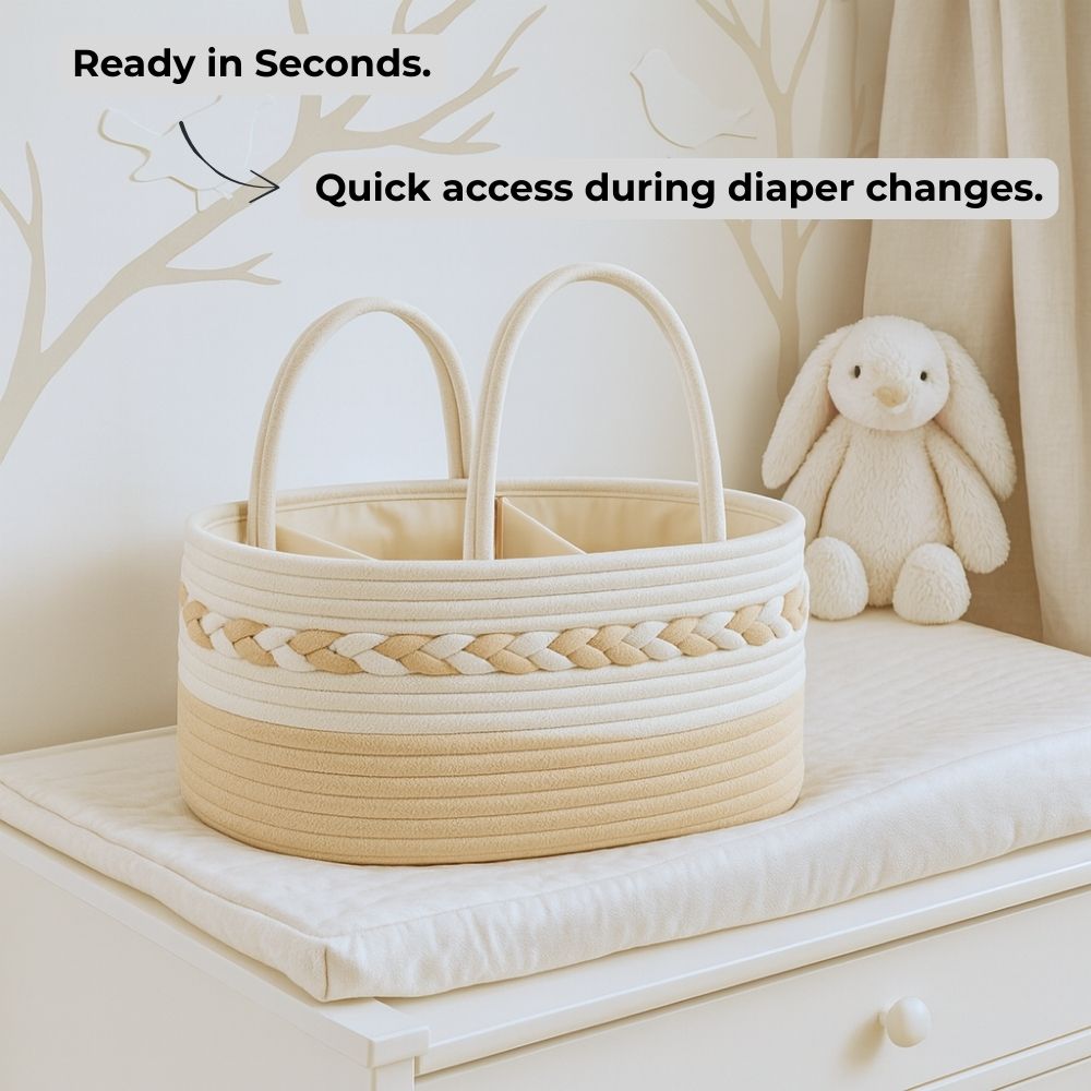The Classic Baby Nappy Organiser Basket