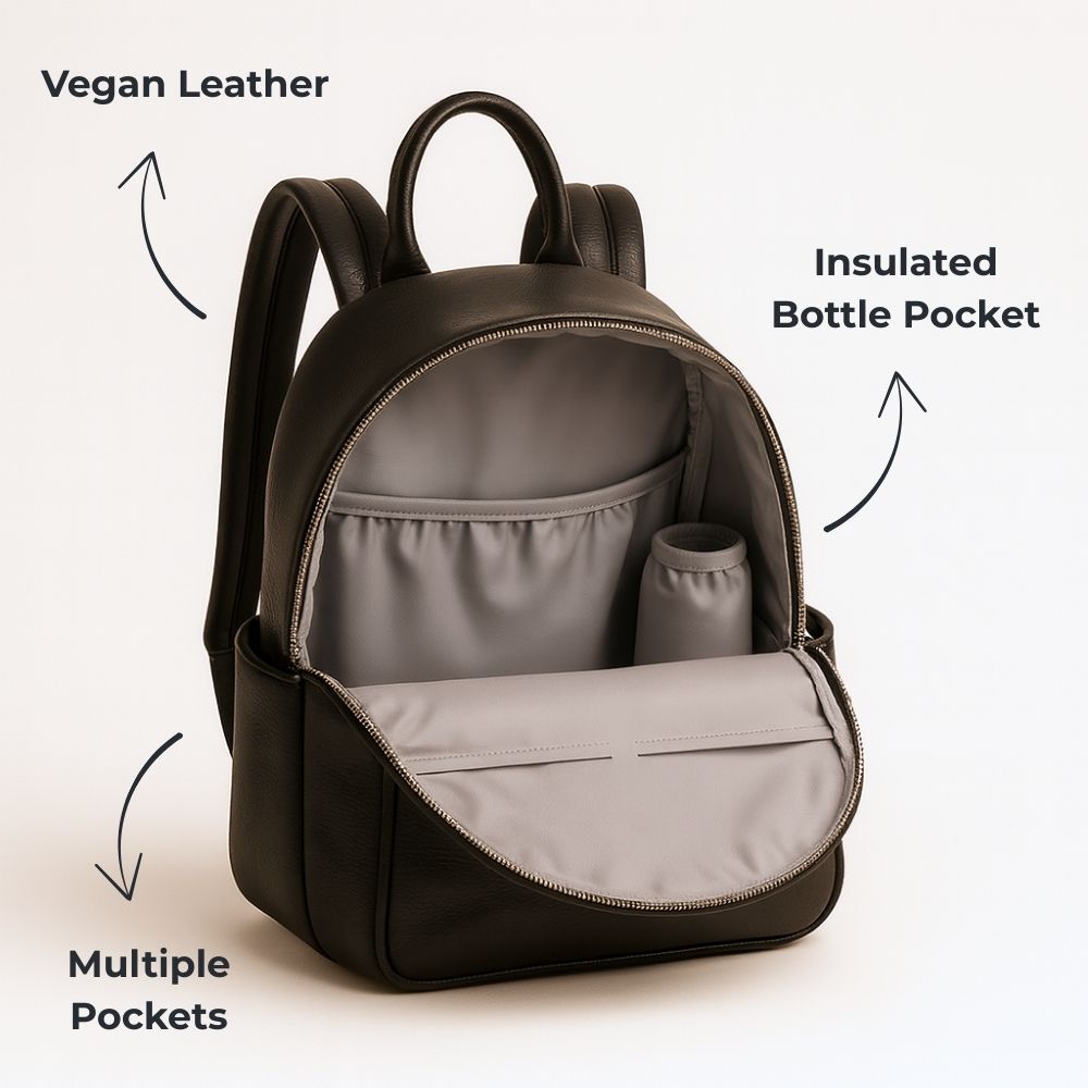 The Smart Vegan Leather Baby Changing Bag - Backpack