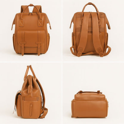 The Deluxe Vegan Leather Baby Changing Bag - Backpack